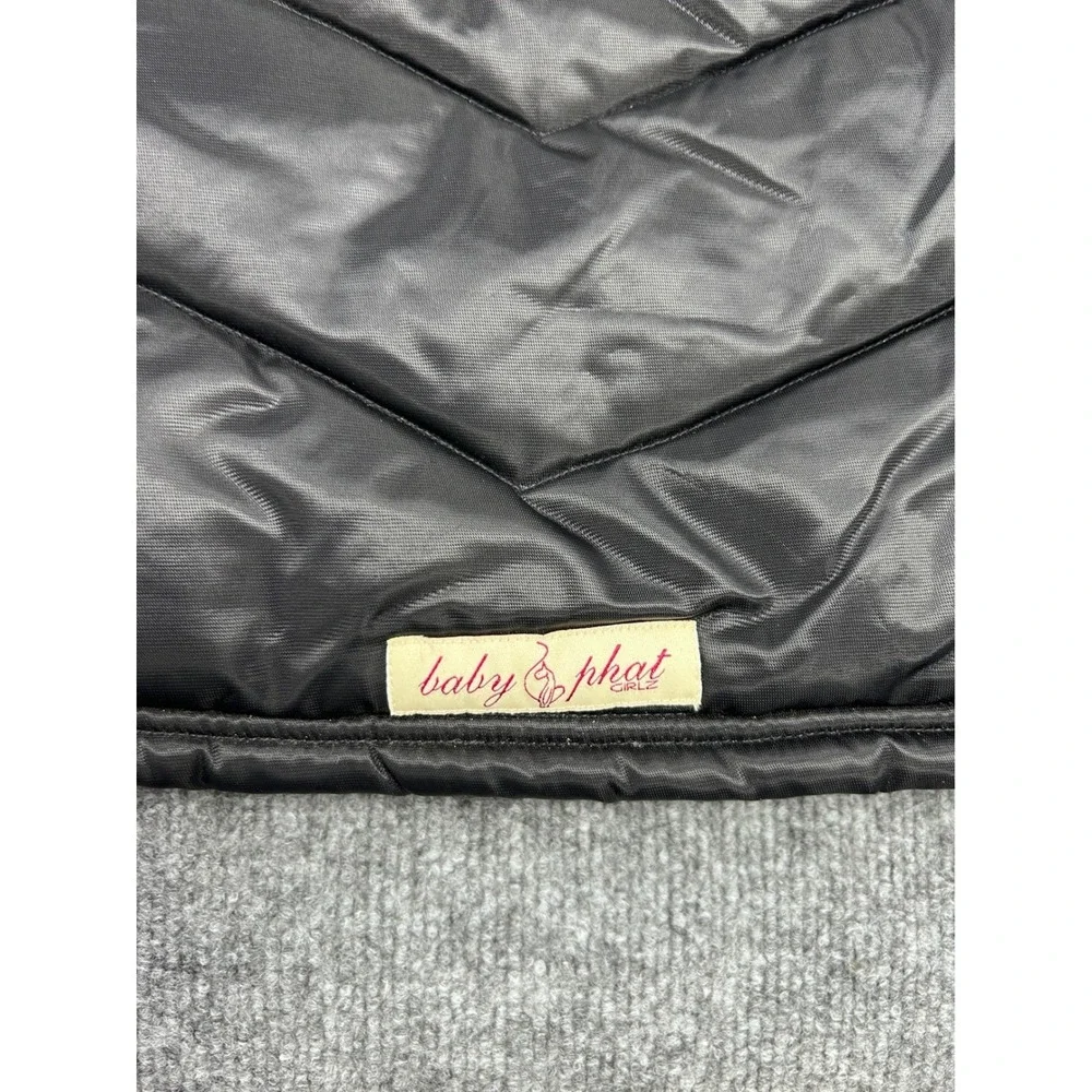 Baby Phat Vintage Girls Black Hooded Puffer Jacket Pink Lining Logo Size‎ 6X